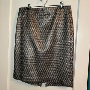 Jcrew pencil skirt in metallic grey/silver -size 14